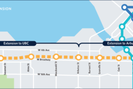 Map of proposed UBC transit line